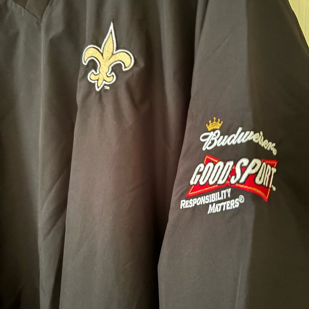 Budweiser Black Windbreaker with Gold and Red Details